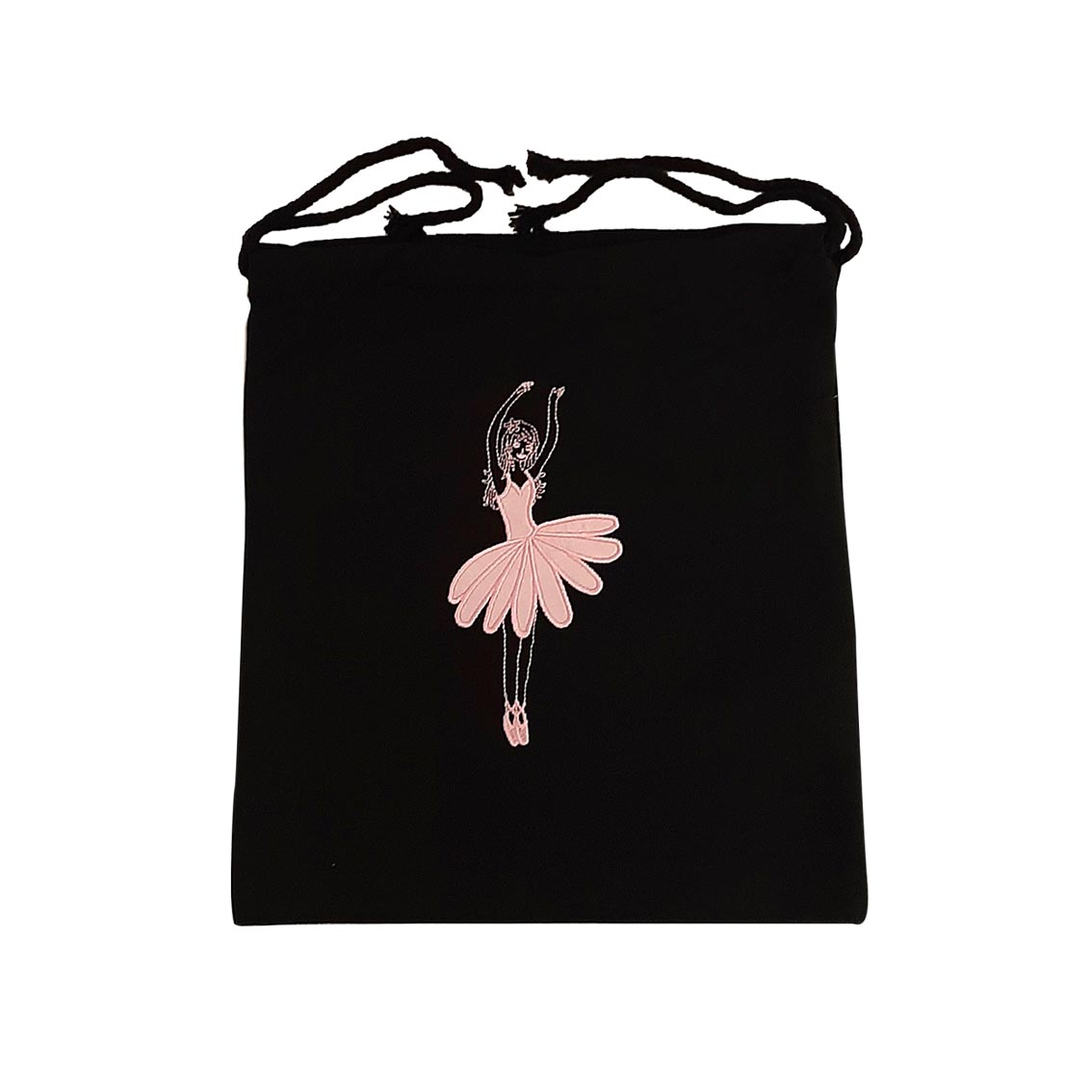 Ballerina Canvas String Bag – Black