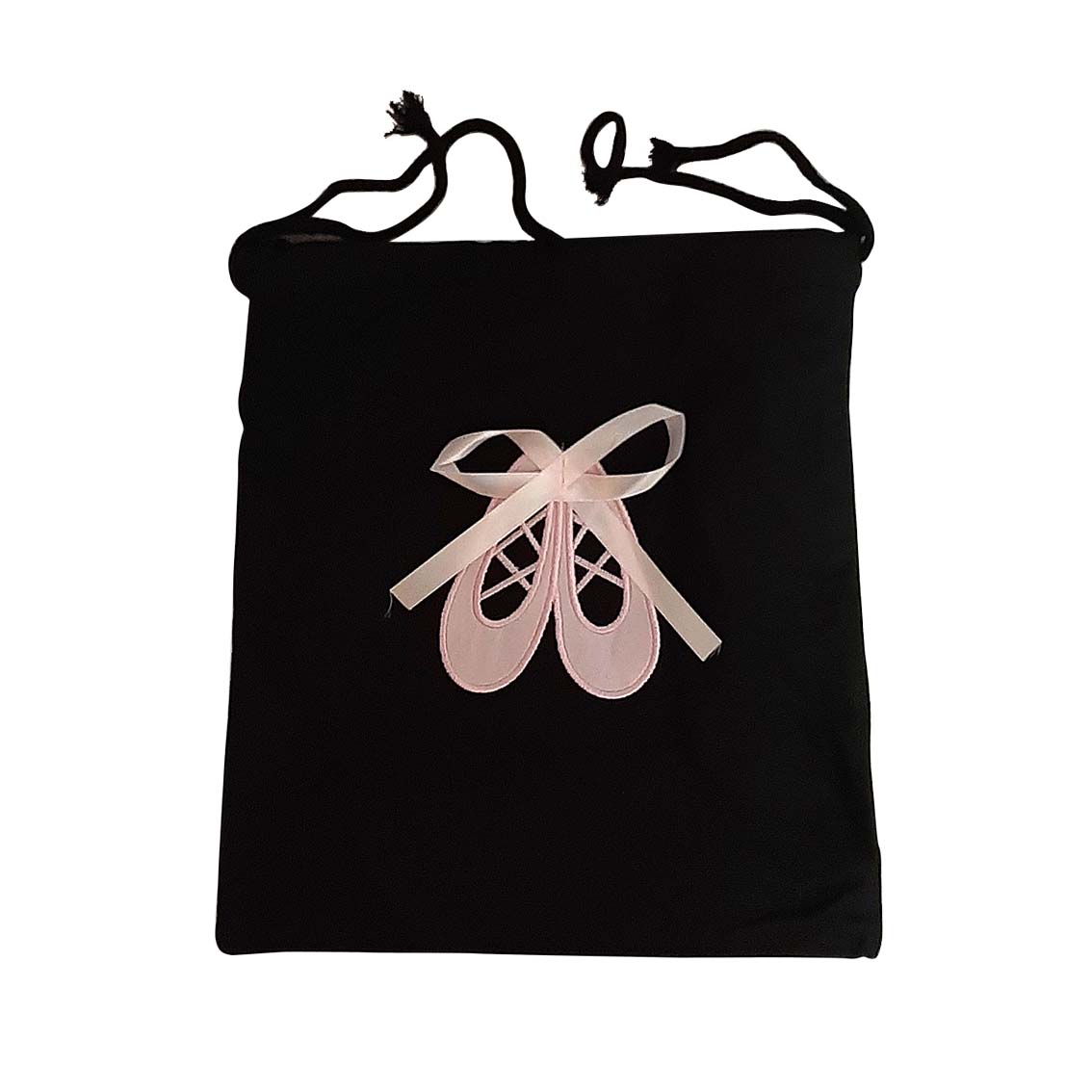 Ballet Shoe Canvas String Bag – Black