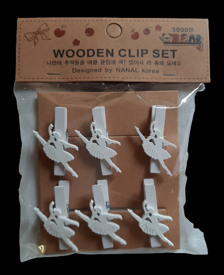 Wooden Hair clip set
