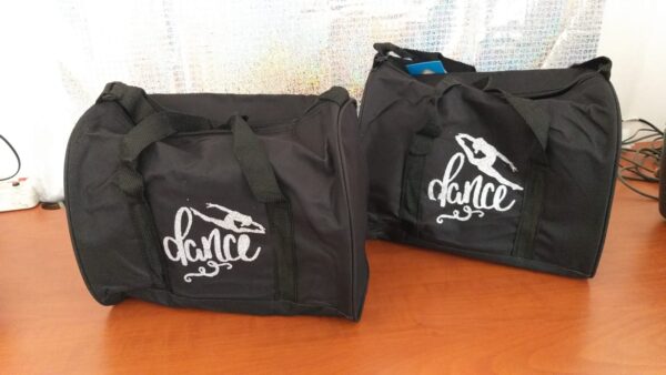 Black Silver Glitter Printed Bag